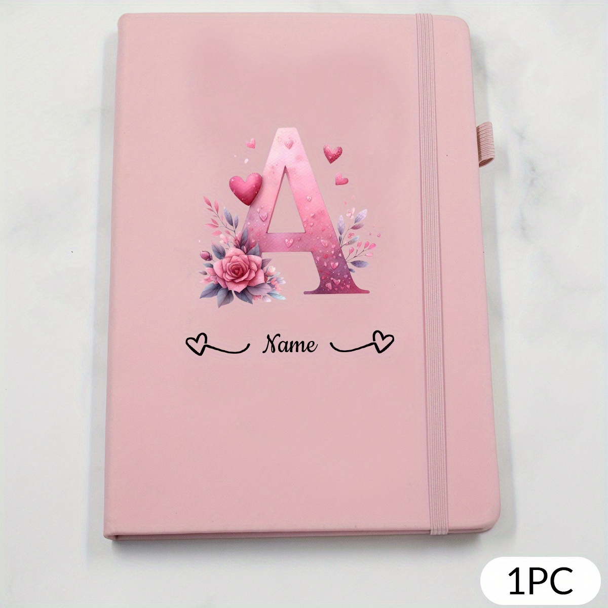 TEMU personalizzato con fiori dell'alfabeto, con personalizzato, personalizzato per donne, quaderni per lavoro, regali di compleanno, San, , coppie,