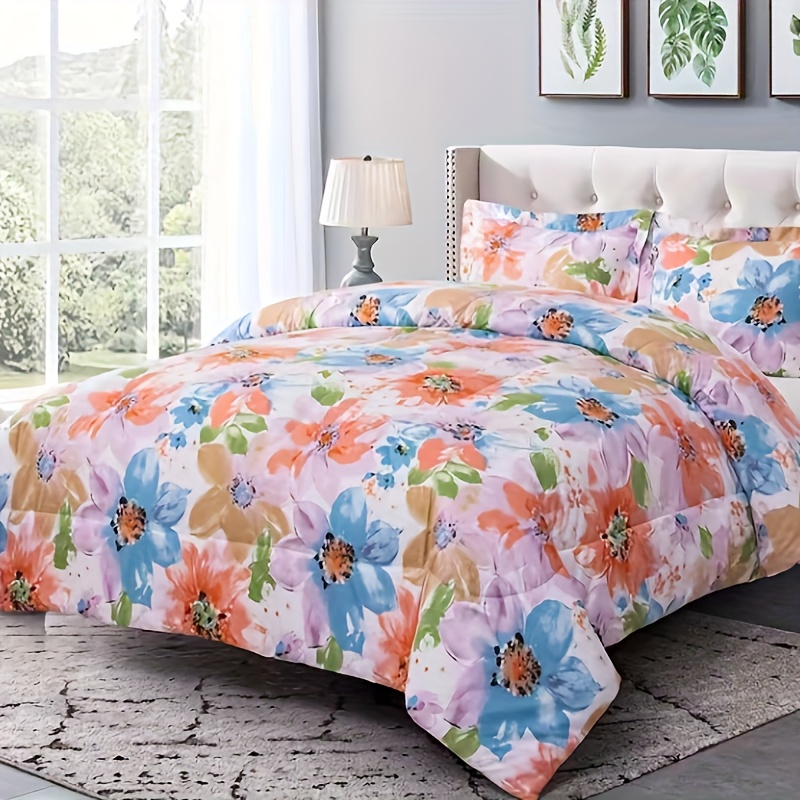 

3-piece Comforter Set, Flower, Bud, Queen