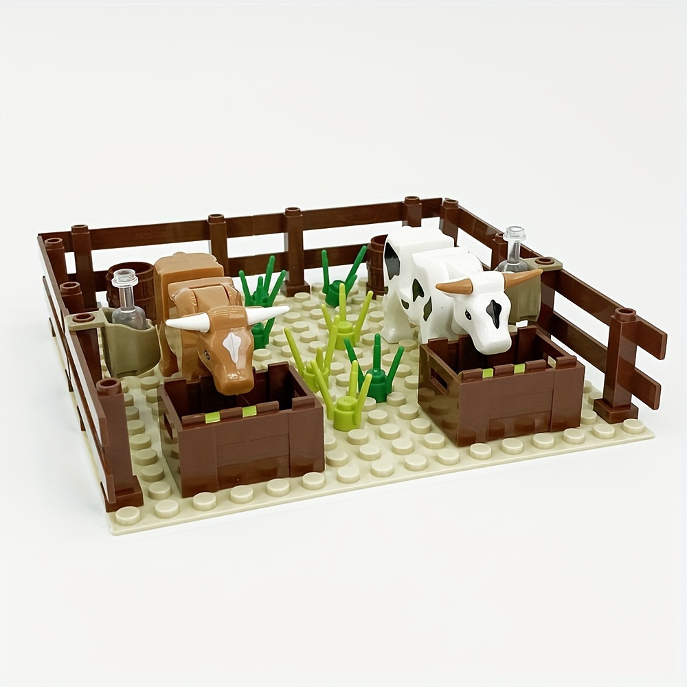 Yellow Cow Barn Small Grain Building Blocks Farm Series Scene