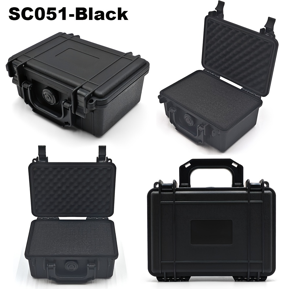 

1pc Sc051 Customizable Waterproof Plastic Tool Case, Shockproof Equipment Safe Box With Pre-cut Foam Insert For Electronic Devices, Portable Hard Case For Instruments And Gadgets