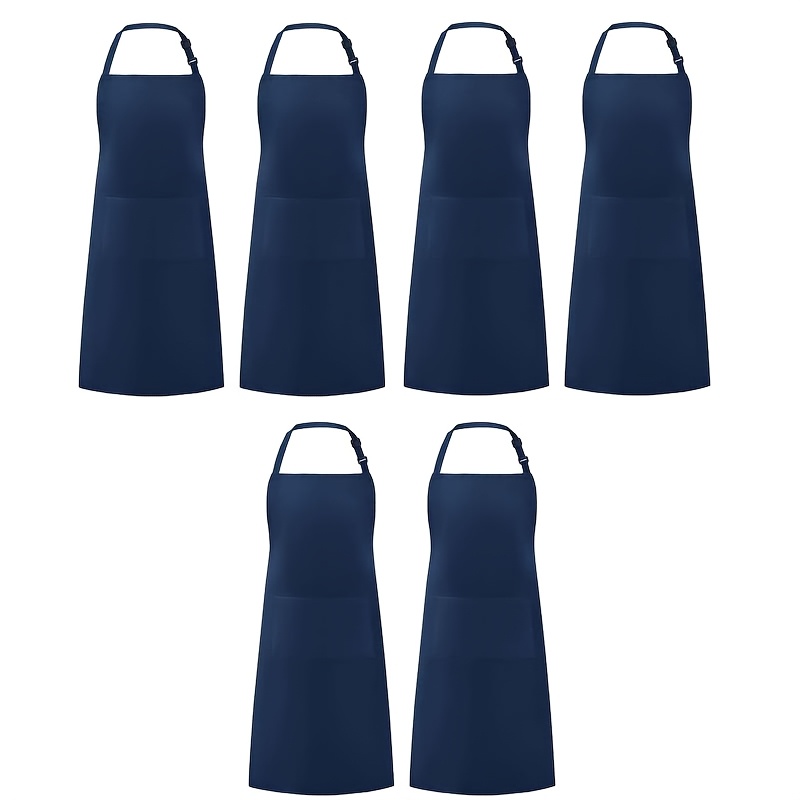 TEMU Custom Logo Adjustable Neck Work Aprons In Sets Of Six, Suitable For Restaurant Staff Uniforms, Customizable For Coffee Shops, Tea Shops, Fruit