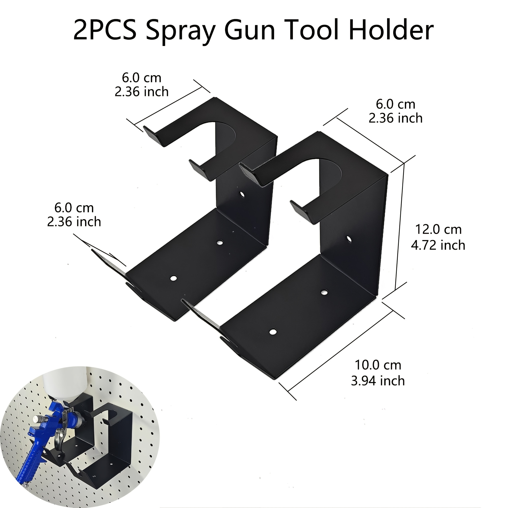E-shop 2er-Set Professionelle Spritzpistolenhalterung | Metallstruktur, langlebig, Wand- und Tischmontage, ideal für Autowerkstätten und professionelle