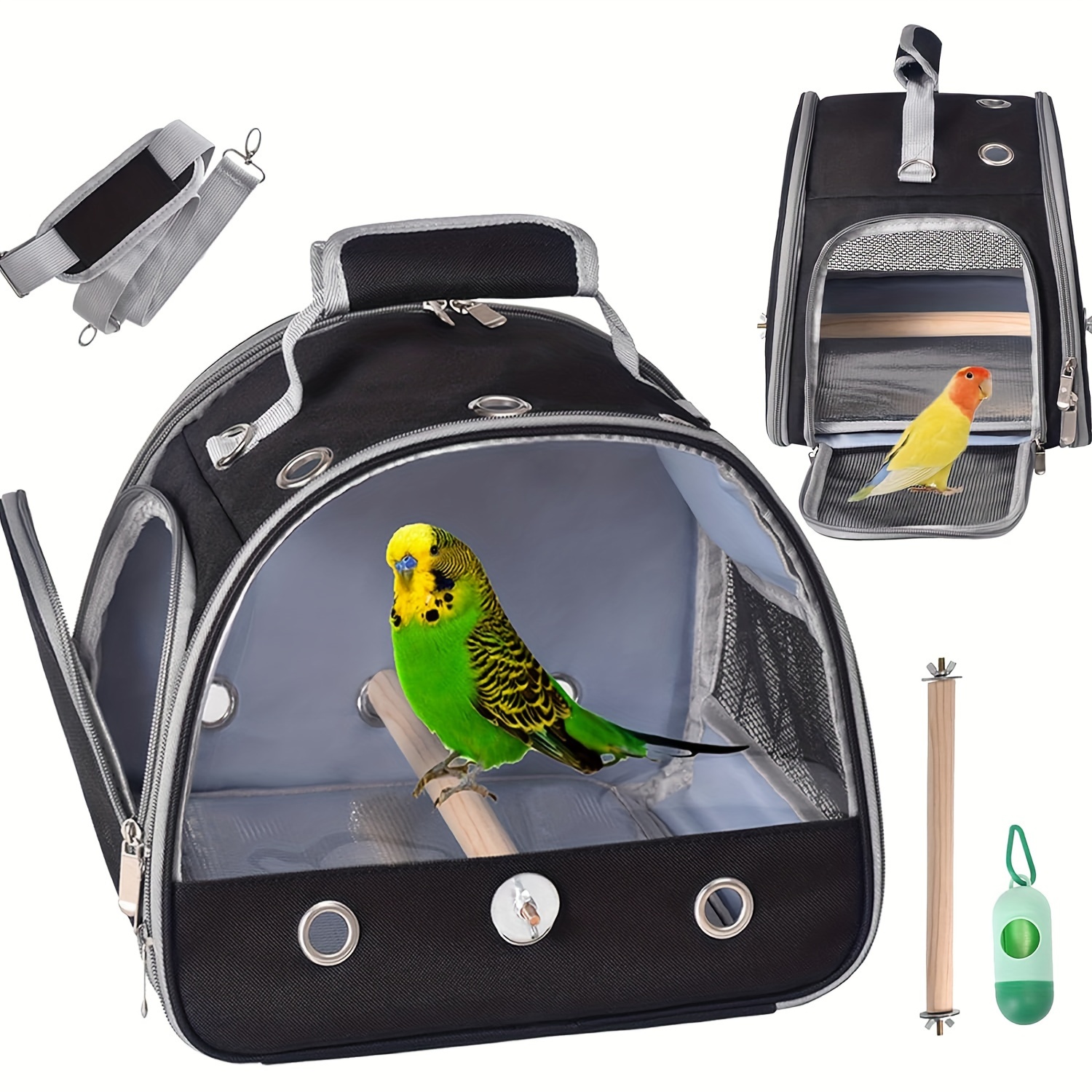 Mochila Para Mascotas Con Para Aves Y Pequenos Animales Con Vision De Para Viajar Portatil Y Transpirable Jaula Para Pajaros Para Viajes Pet Supplies Temu Chile