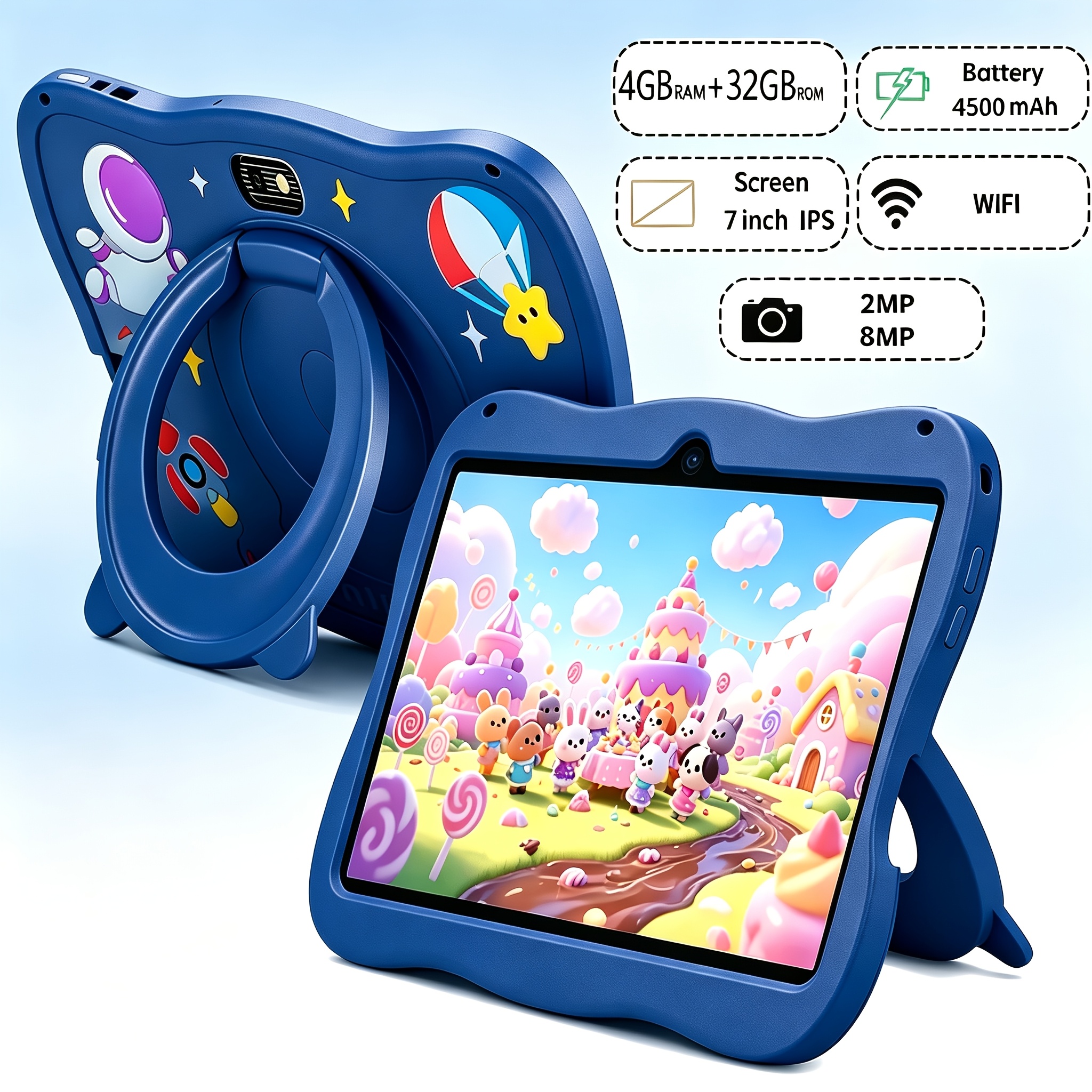 TEMU 14 7-inch Kids Tablet! This Educational Designed For Toddlers Features 4gb + 32gb Rom, With A 1280*800 Ips Hd Screen Vibrant And Wifi . With A