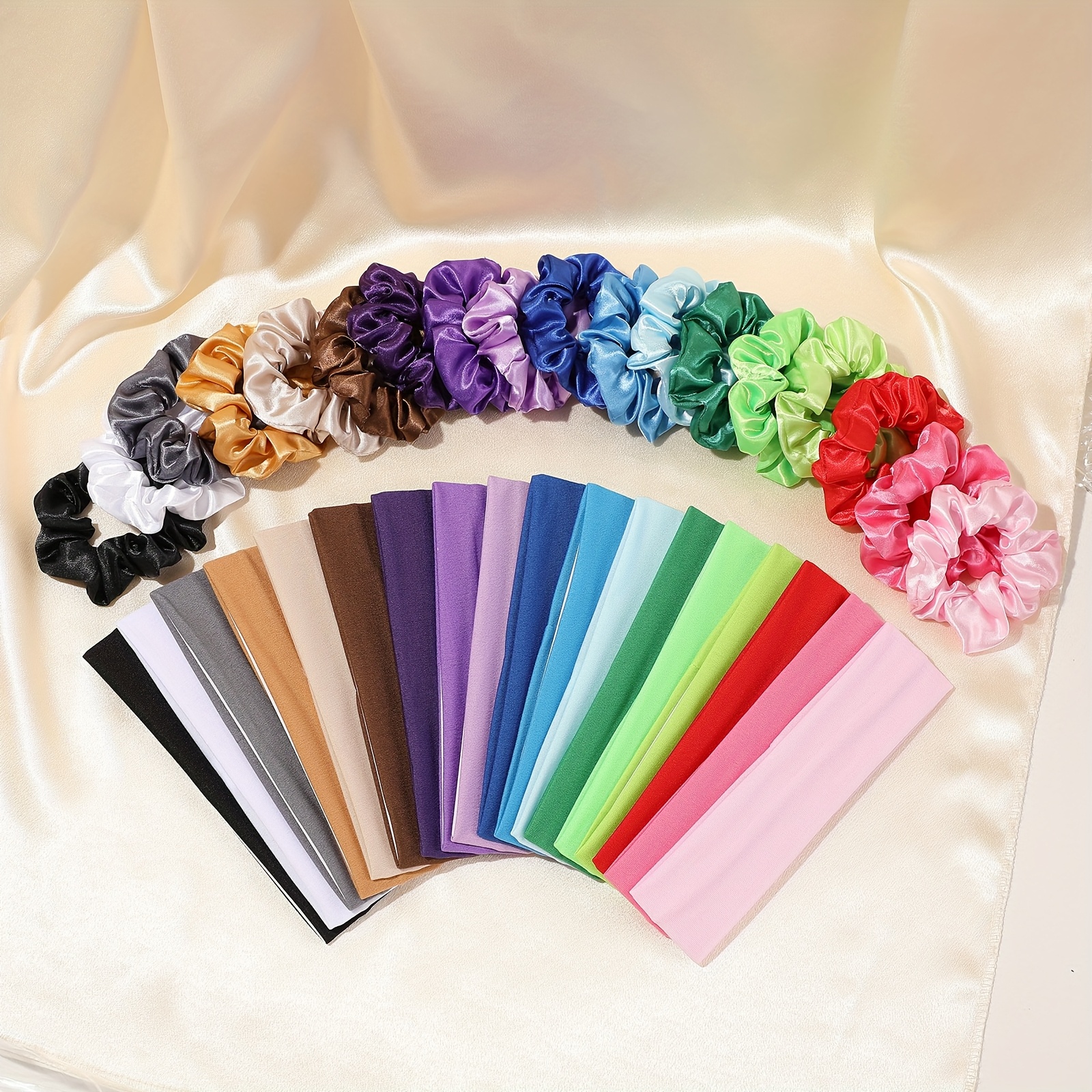 TEMU 36pcs Hair Additions Set Hairband   Hair Tie Combination Sports Headband Turban Women's Hair Tie Female Face Washing Headband Headwear