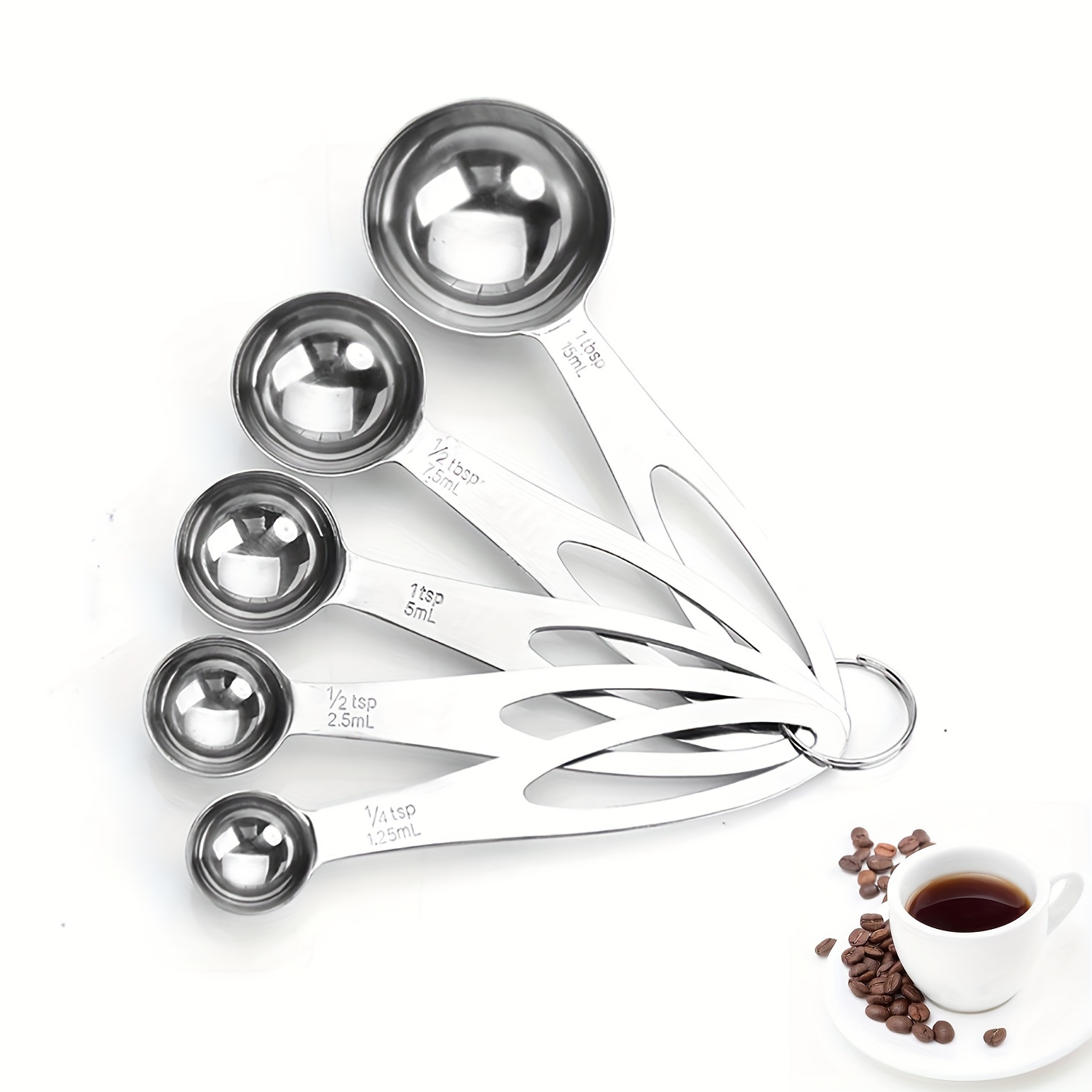 

[ ] 5pcs Steel Measuring Spoon Set - For , & Cooking - For Dry & - In