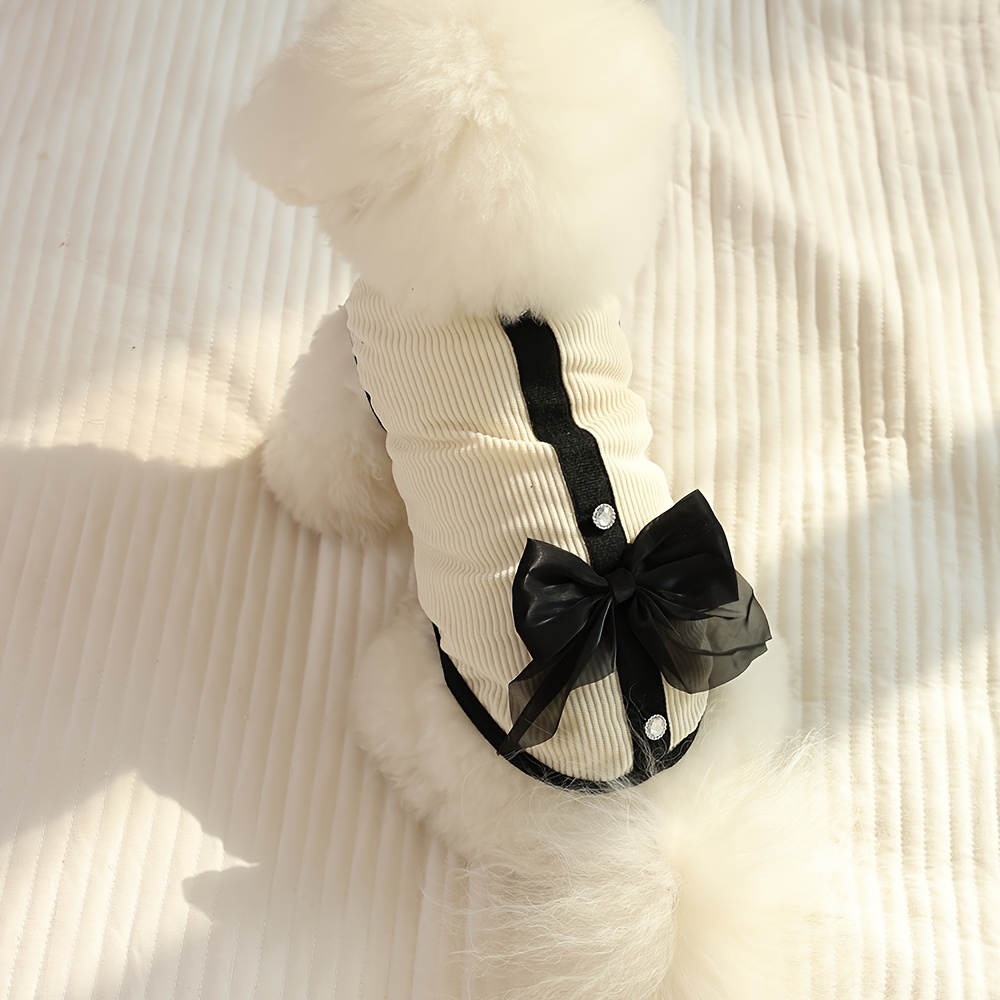 E-shop Neues Frühling- und Sommer-Retro-Paar-Outfit mit Schleifenrock, Bären-Teddy-Hundekleidung für Mops und Katzenkleidung