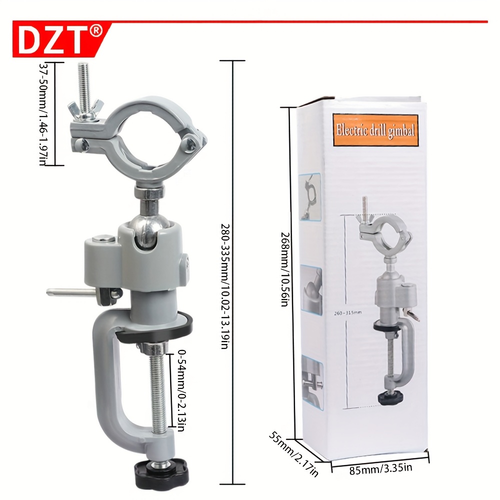 1pc Universal Electric Drill Electric Grinder Bracket, Table Vise, Universal Rotating Vise 360° Universal Work Adjustable Aluminum Alloy Electric Drill Fixed Vise