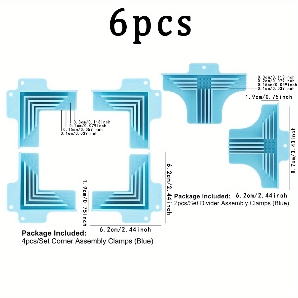 TEMU Gift Box Making Divider Assembly Clip Set - Binding Corner Clips, Suitable For Cardboard, , Diorama, 1-3mm, Divider Mounting Clips Made Of