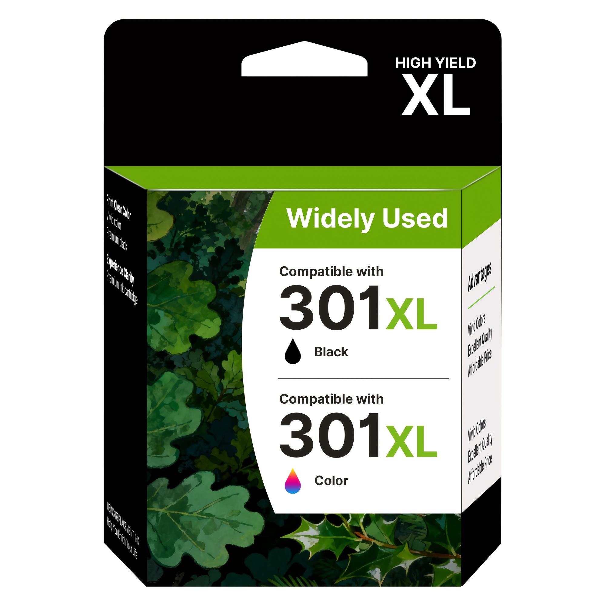 TEMU 301xl Ink Cartridges Compatible For 4500 5530 5532 4507 2540 3050a 3055 1000 1010 1050 2050 2510 2512 3000 2620 2622 (1 X Black, 1 X Colour)