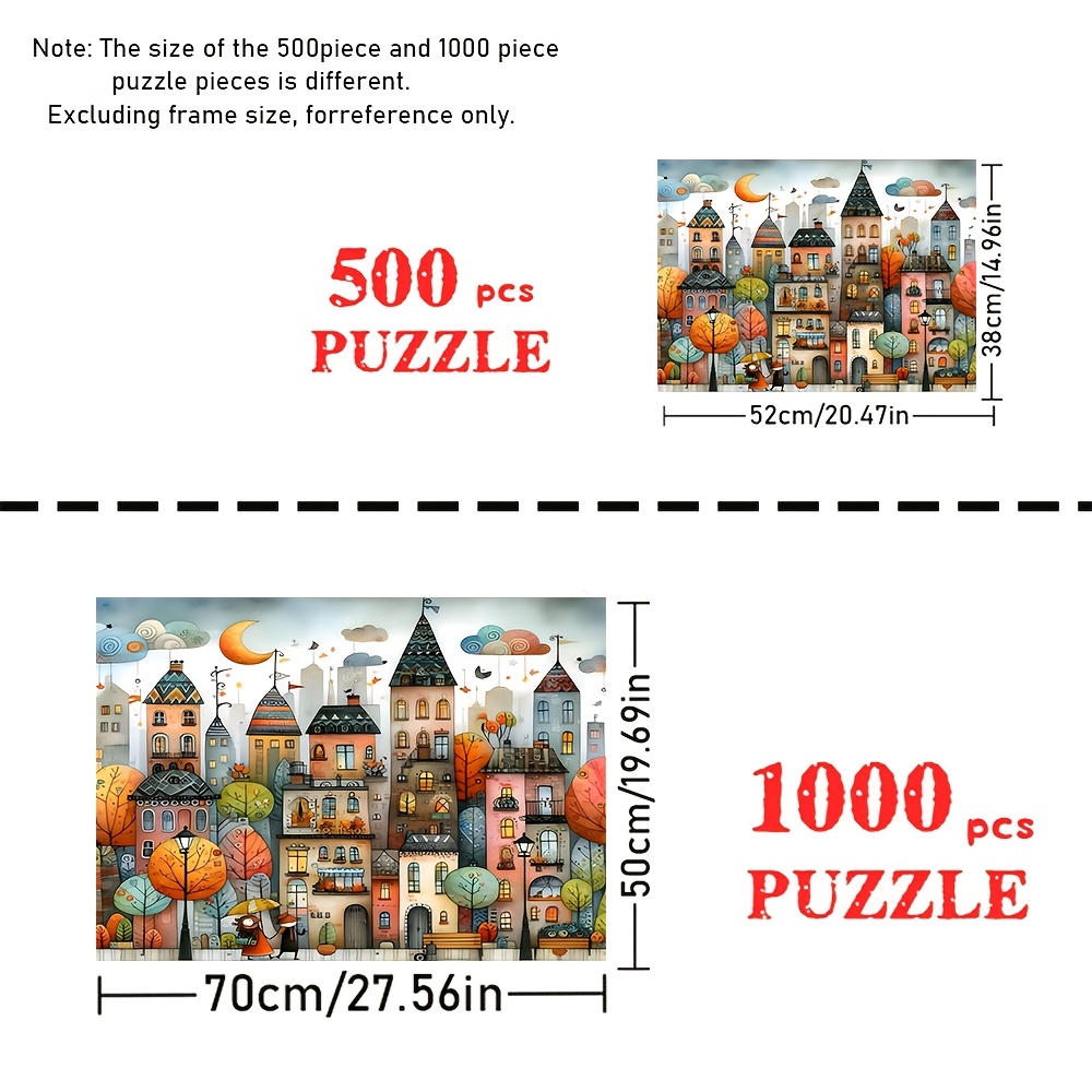 500/1000pcs Adult Jigsaw Puzzle, Large Gift for Family Interaction
