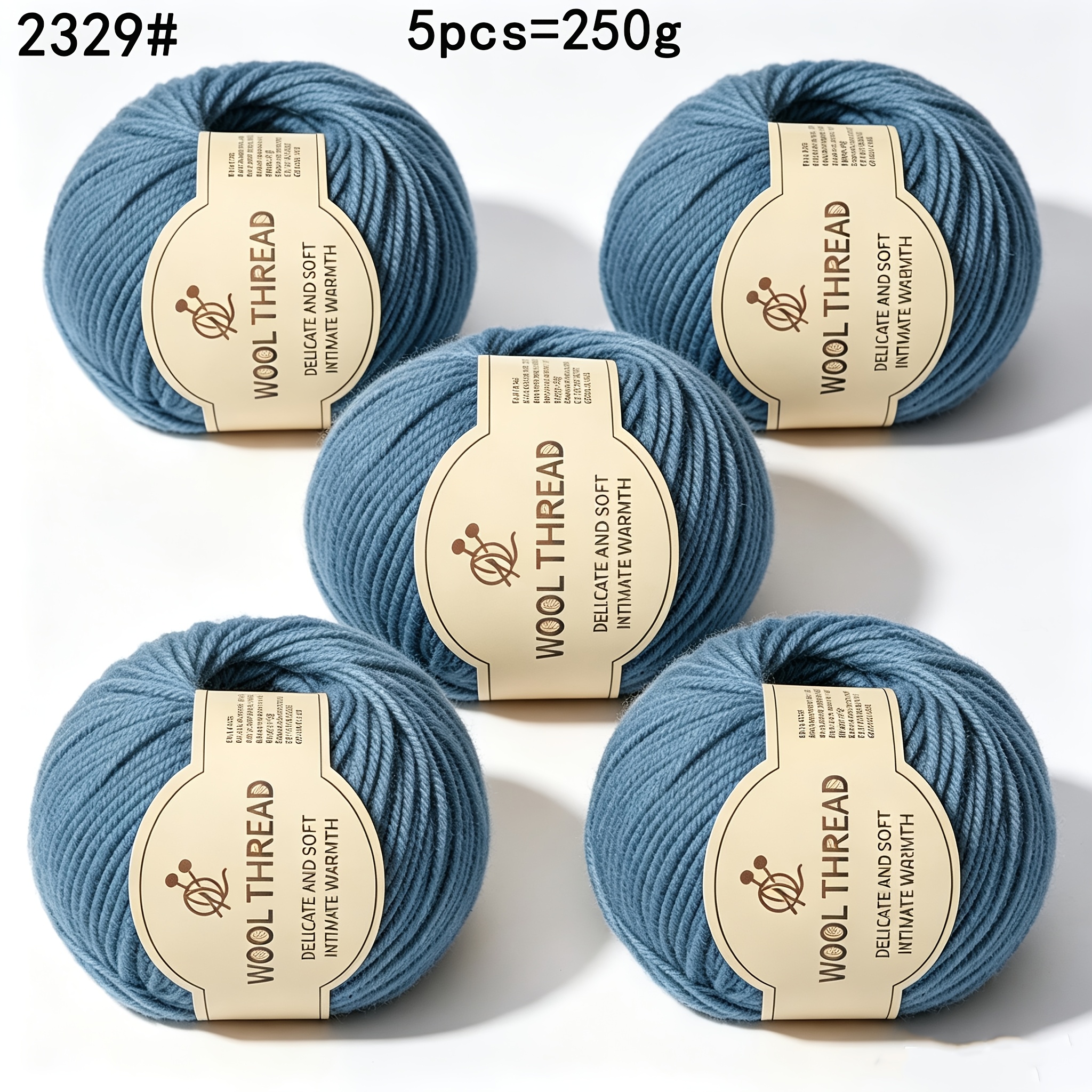 TEMU 5pcs Pack Of 290 Alpaca Wool Yarn Skeins, 50g Per Roll Totaling 250g, Medium-thick Knitting Crochet Yarn For Beginners, Casual Bar Knitting