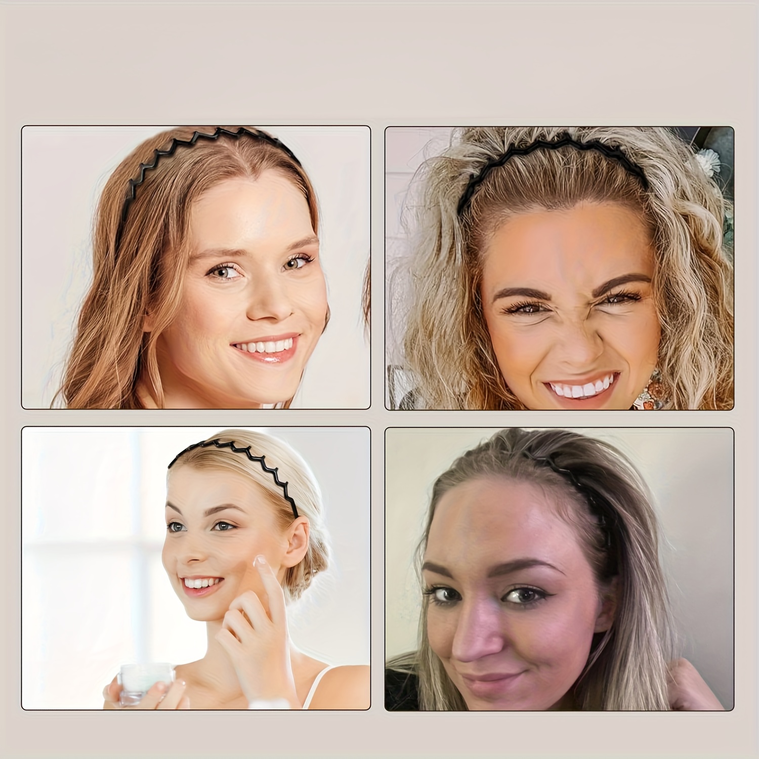 2pcs zig zag hairbands classic 90s retro plastic Temu New Zealand