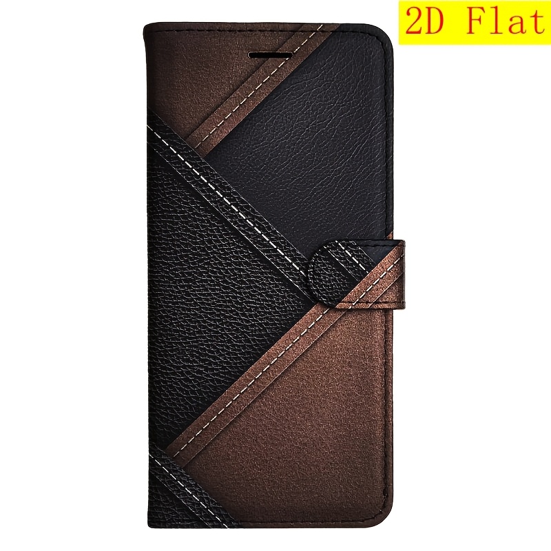 TEMU Phone Case - 2d Flat White Magnetic Flip Wallet Case With D Holder Stand For Iphone 5/6/6s/7/8/x/xs/xr/se2 2020/se3 2022/11/12/13/ Pro Max