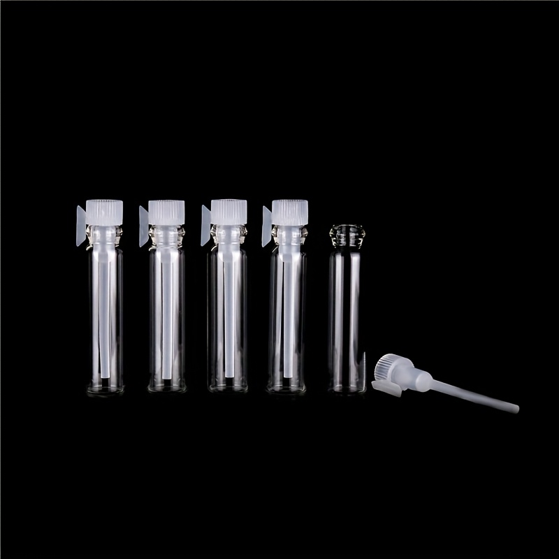 TEMU 100pcs 1Ml 2Ml Bouteilles Compte- en Verre Transparent Mini Pipettes à Huiles Essentielles Vials Parfum Taille Distributeur Bouteilles Vides