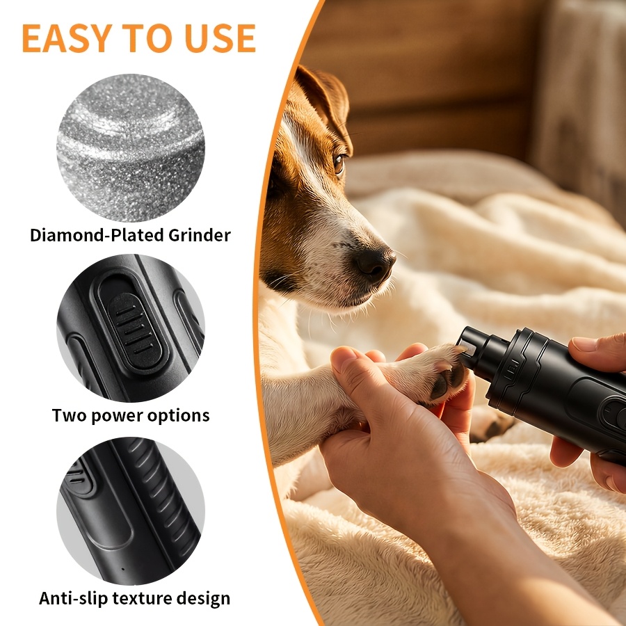 Dog Nail Grinder with 3 LED Lights and USB Rechargeable
