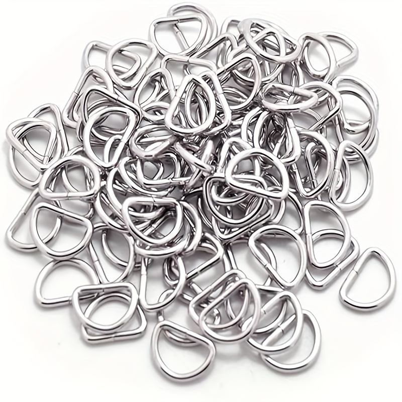 E-shop 100 Stück D-Ring, Halbkreisförmige D-Ring Schwerlast Schnallen Ergänzungen, Gürtel, Rucksäcke, Geschirre und Haustierhalsbänder
