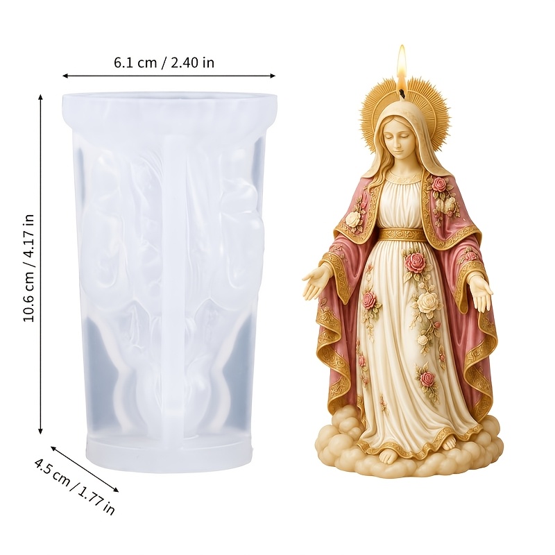 TEMU Moules en résine et silicone, moules à bougie intégrale, bases de nuage de robe en avec rose et halo rayonnant, résine époxy réutilisable,