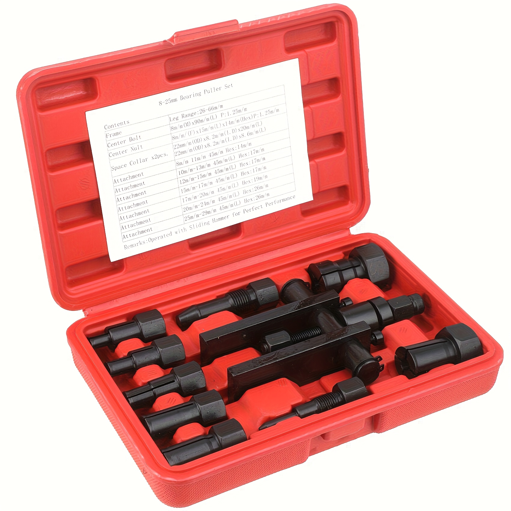 TEMU 10pcs Puller Set With Dual Claw Bearing Extraction And Removal Tool, Suitable For Cars And Motorcycles