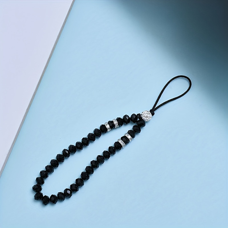 1 Pack Short Mobile Phone Lanyard Anti-slip Chain Mobile Phone Small Lanyard Fashion Crystal Beads