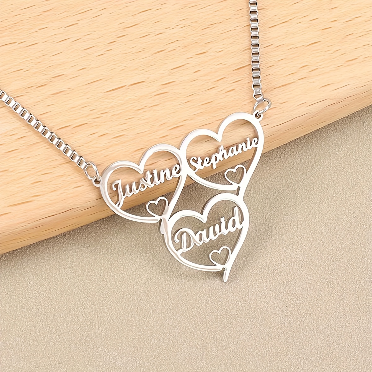 TEMU 1 Collar Personalizado, Collar con Colgante de Personalizados, Collar de Acero Inoxidable Dorado Plateado con Personalizado, Diseño de Moderno y