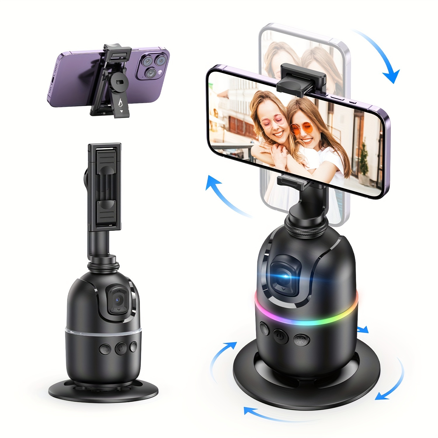 Tracking Tripod * Required, Detachable Remote Control * Video/Photo Activation, 360° Rotation Face * Mount Smart Shooting Phone Tracking Holder For Vlog Live Streaming Video, Rechargeable Battery - View #7