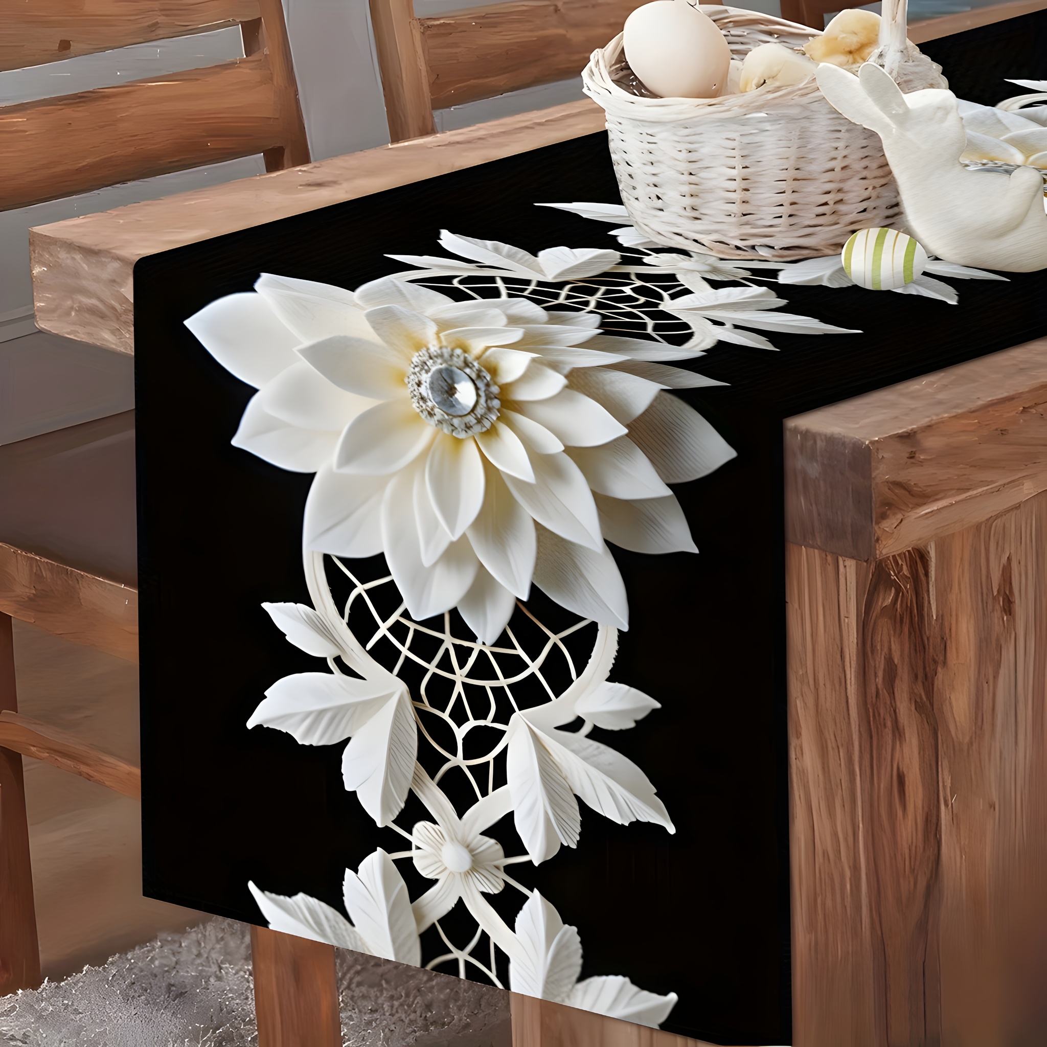 E-shop Tischdecke, ., florale Spitzendekoration, Feiertags-Tischdecke, Tischdeko, Jubiläums-, Hochzeits-, Küchen-, Esstisch-Dekoration, geeignet für