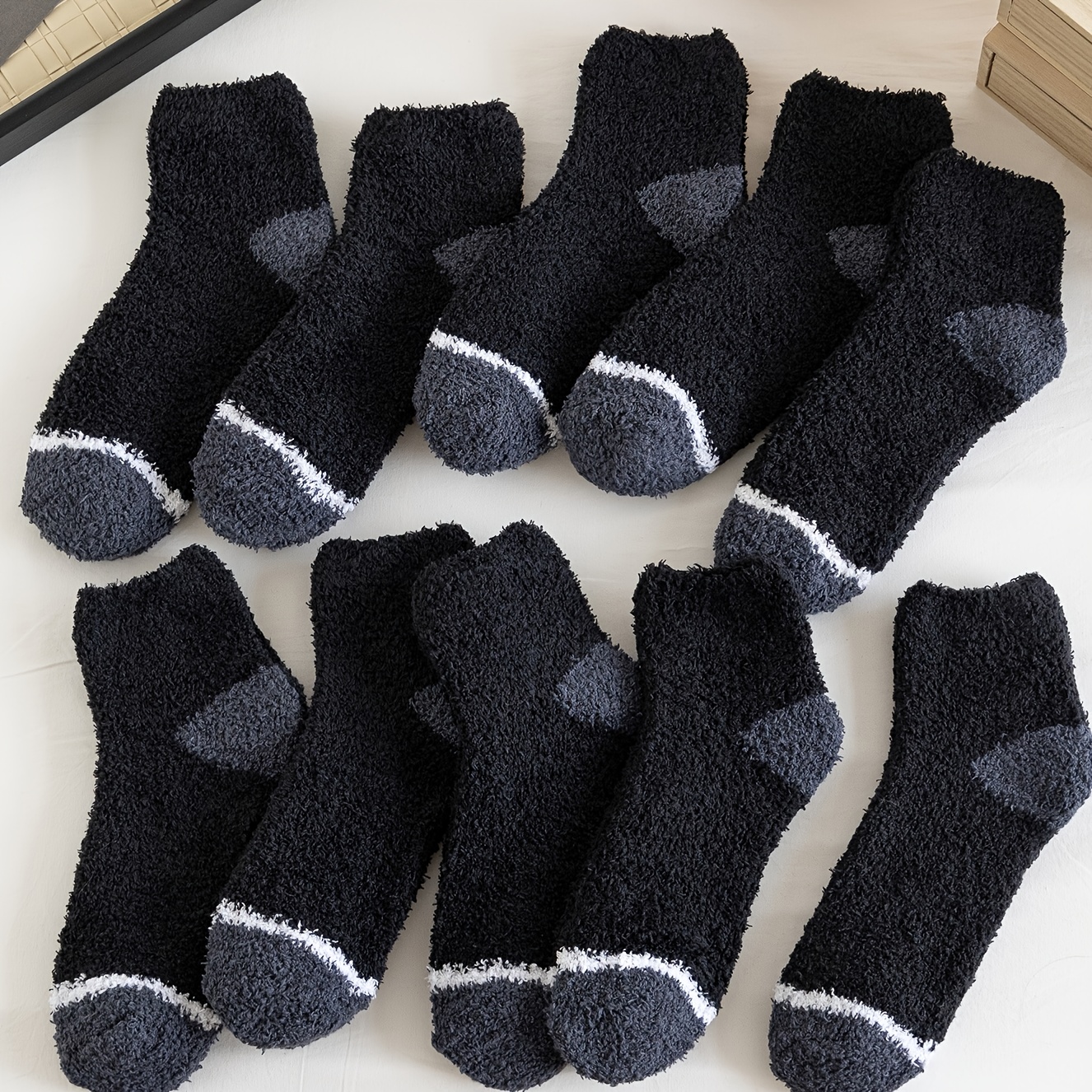 Autumn/winter Style 10-pair Pack Women's Floor Socks, Unisex Comfortable Warm Coral