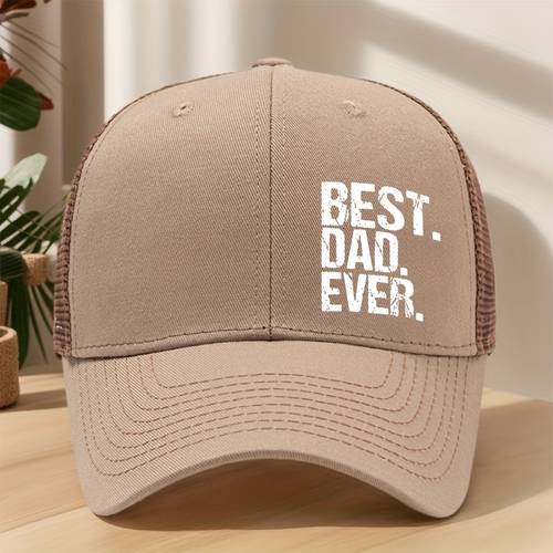 best dad ever adjustable mesh baseball cap breathable lightweight trucker hat for outdoor sports camping fishing and camping headwear breathable fabric camping accessories