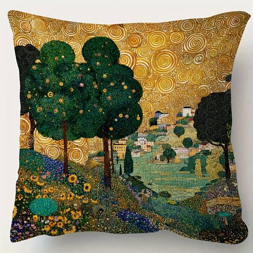 1pc short plush decorative pillowcase art preparatory design single sided print 18inch 18inch for sofa living room bedroom office home d cor no insert bz21631