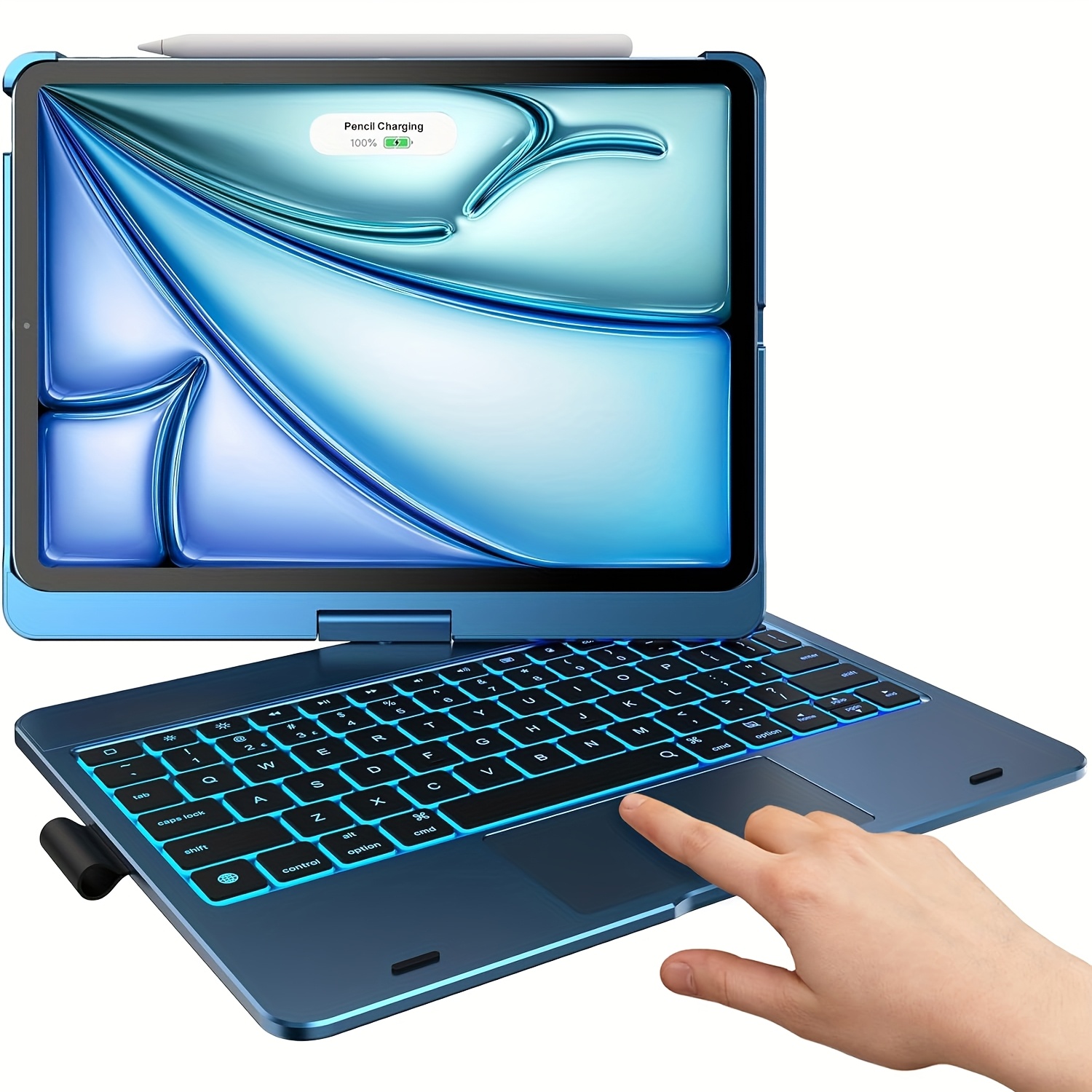   para tableta   compatible con ipad air de 11 pulgadas con teclado con trackpad y   inalámbrica retroiluminada, -   con portalápiz,   inalámbrica adecuada para   de 11 pulgadas, para   de ipad air de 5.ª/4.ª generación,   con portalápiz