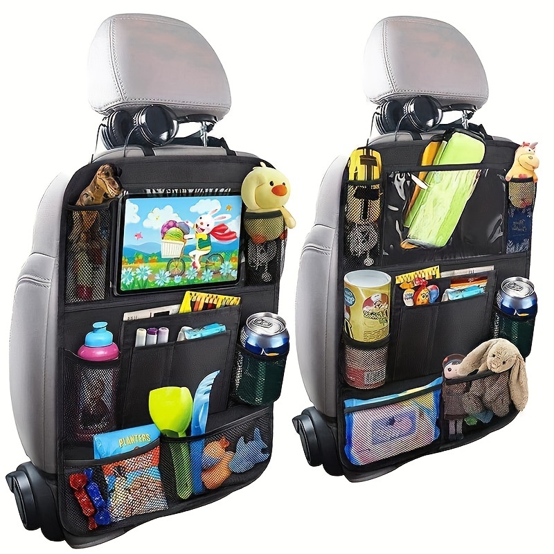 1pc motors seat backrest storage bag with cup holder and foot mat travel convenient car storage bag details 1