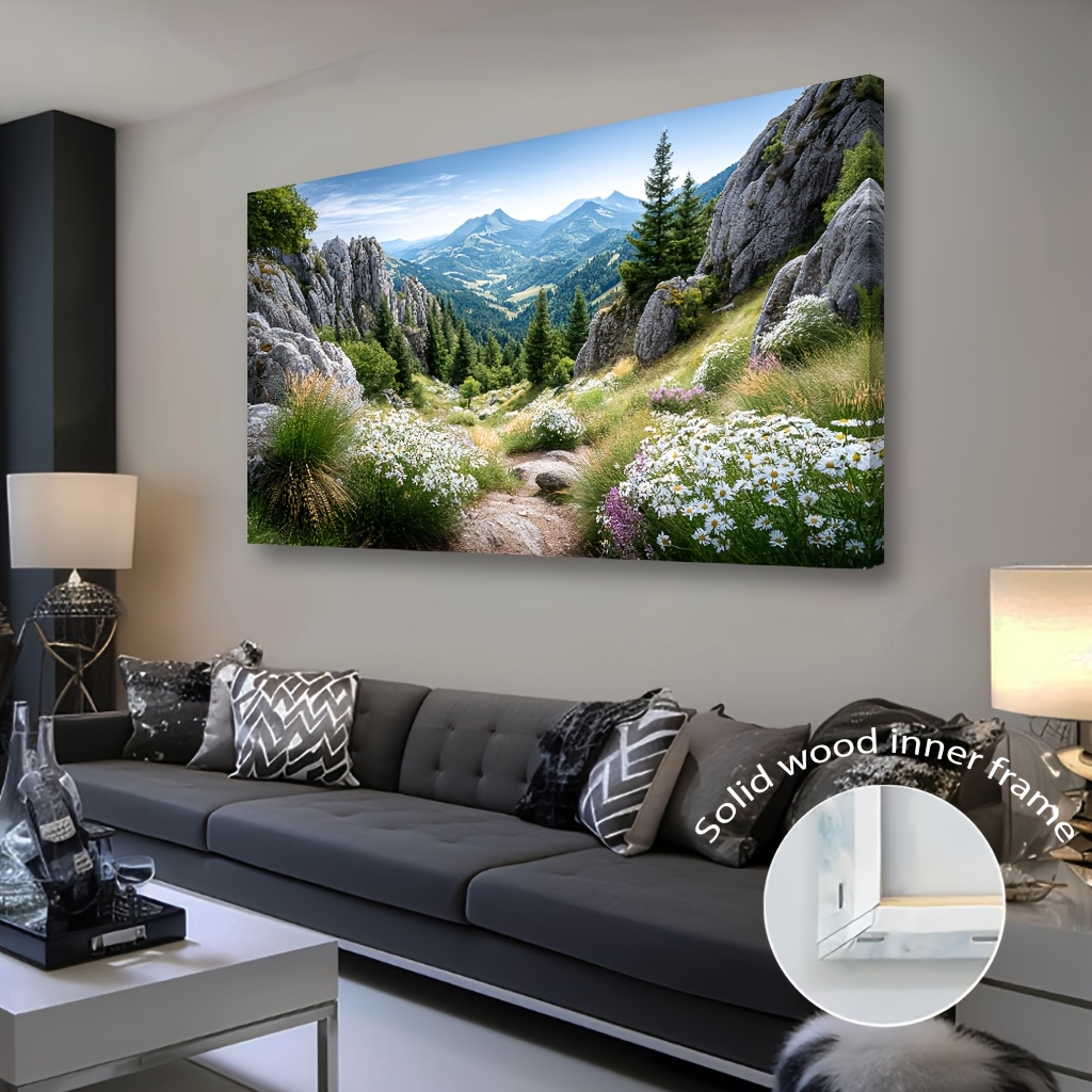TEMU 1-panel Modern Rustic Wood Framed Canvas Wall Art - Thick 1.6