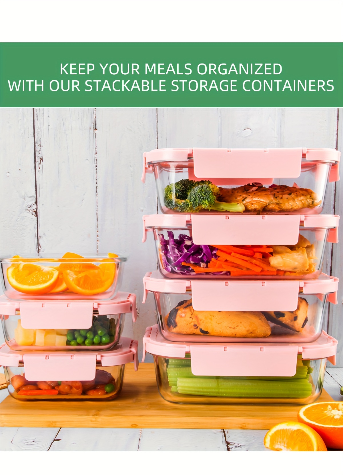 10 pack high borosilicate glass meal prep containers with steam vent food storage containers with airtight lids for home kitchen   portion control Product details 2