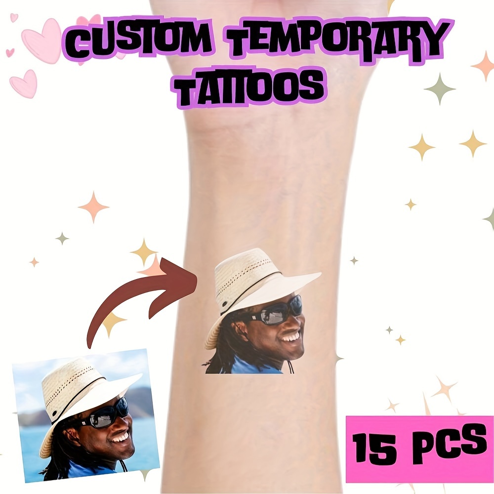 

15pcs Tattoos - Personalize , For Weddings & Birthdays, - - Ink