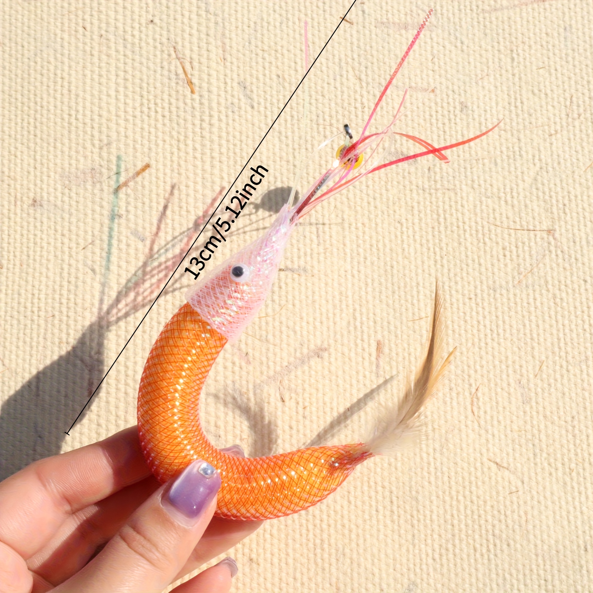 2pcs Cat Teeth Cleaning Shrimp Chew Toys - Plastic, Pet Self-Heeling Audible Toys, Random Color Bells, Rich Scent, Cat Teaser Replacement Heads, All Breed Sizes, No Batteries Required, Cat Teeth Cleaning Toys, Vibrant Feathers, Durable Toys