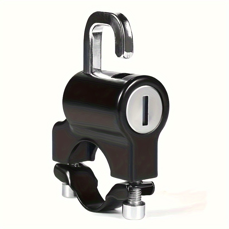 

1pc Lightweight Aluminum Alloy Motorcycle Helmet Lock With Clamp And Keyhole - Sleek Black , Ideal For Bikes And Scooters, Bike Helmet Holder|sleek Black Lock|aluminum Alloy Lock