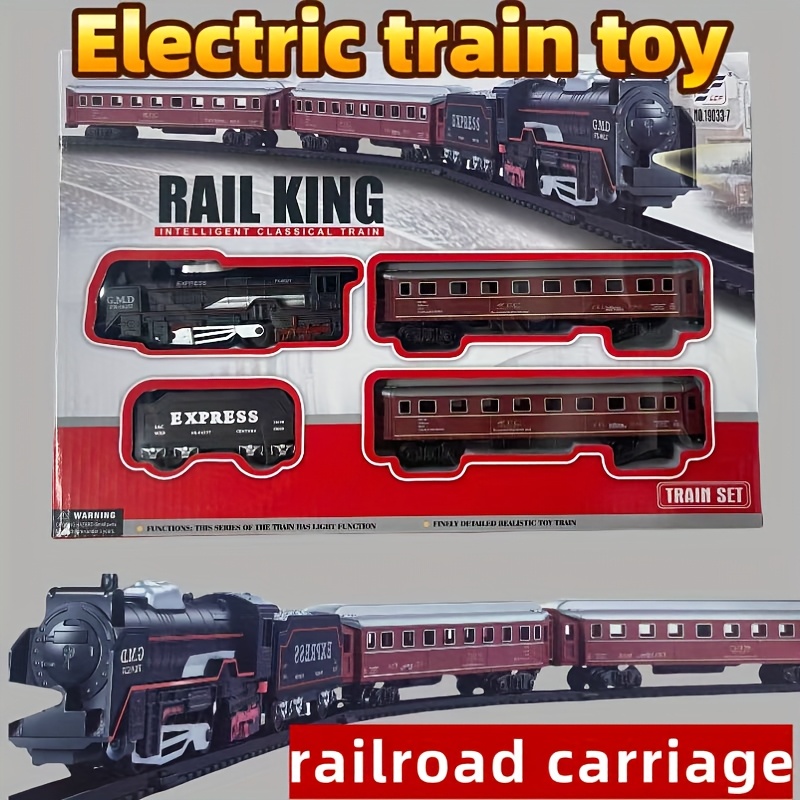 Tren Eléctrico de Juguete, Estilo para Luces Simuladas, Vagones y  14 Pistas Interactivas entre Ideal como R