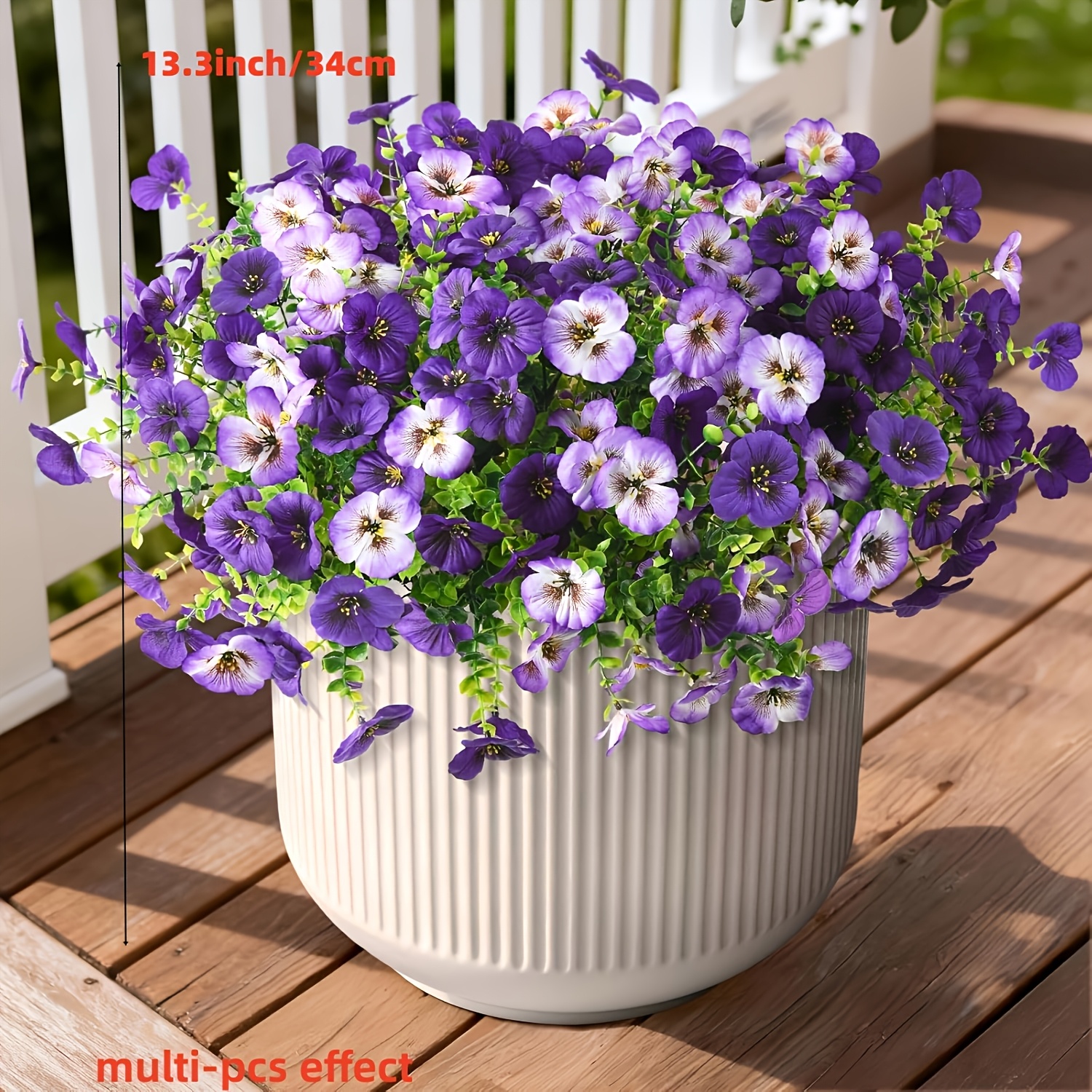 TEMU 2 Bundles Of 40 Artificial Pansy Flowers, Outdoor Silk Pansies, Uv-resistant Fake Plants For Spring And Summer Decoration, Suitable For Outdoor