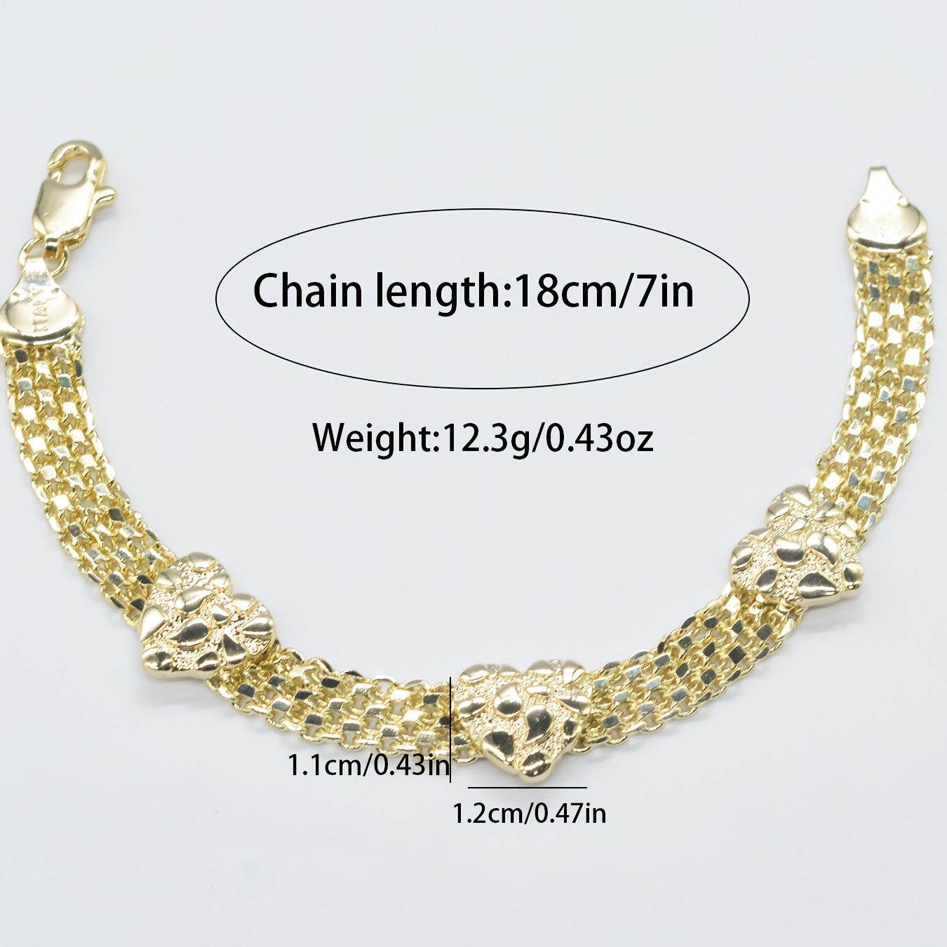TEMU 1pc 14k Golden Plated Heart-shaped Textured Bracelet, Couple Bracelet For Men And Women, Valentine's Day, Christmas, Party Halloween, Birthday