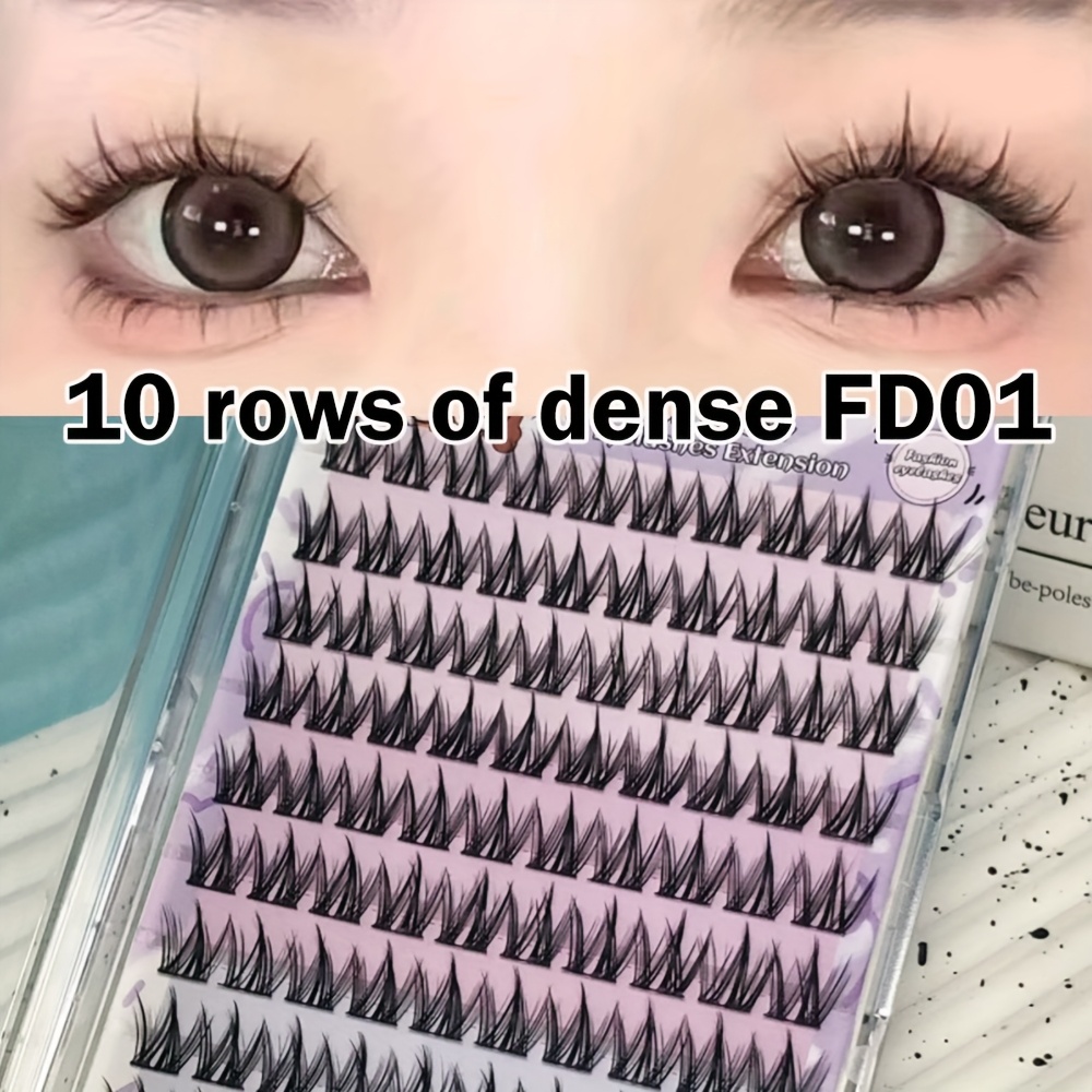 Image of Luxury 100 Cluster D False Eyelashes 3d Natural Fluff 0.07mm Thick, 12mm+12mm+14mm+16mm Mixed Eye Extension Makeup Reusable Makeup Tools Holiday Makeup Beginners Must Have For