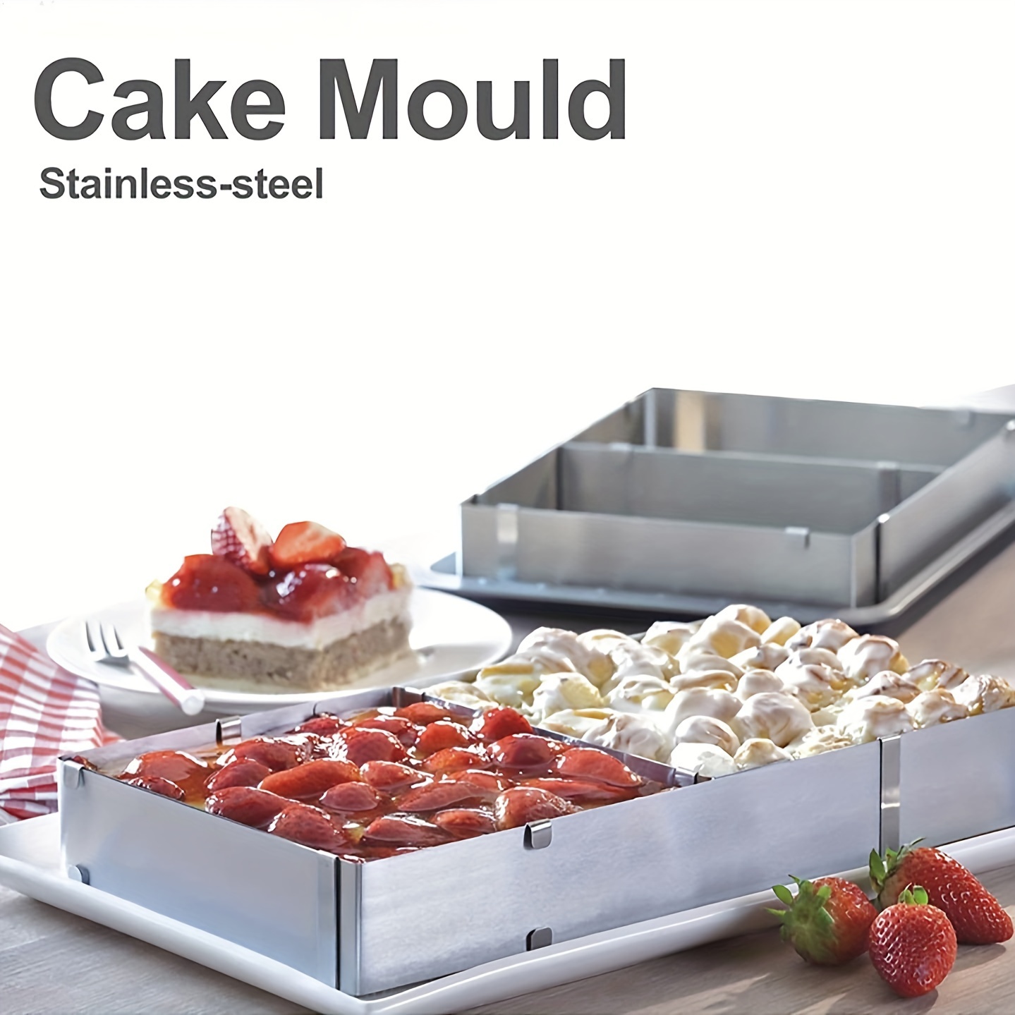 Versatile Stainless Steel Cake Mold Ring - Adjustable 7-11/13-21 Inch, Perfect For Diy Baking, Mousse, & More