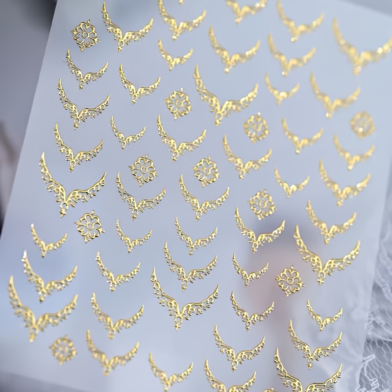 Hollow-out V-pattern Nail Stickers With