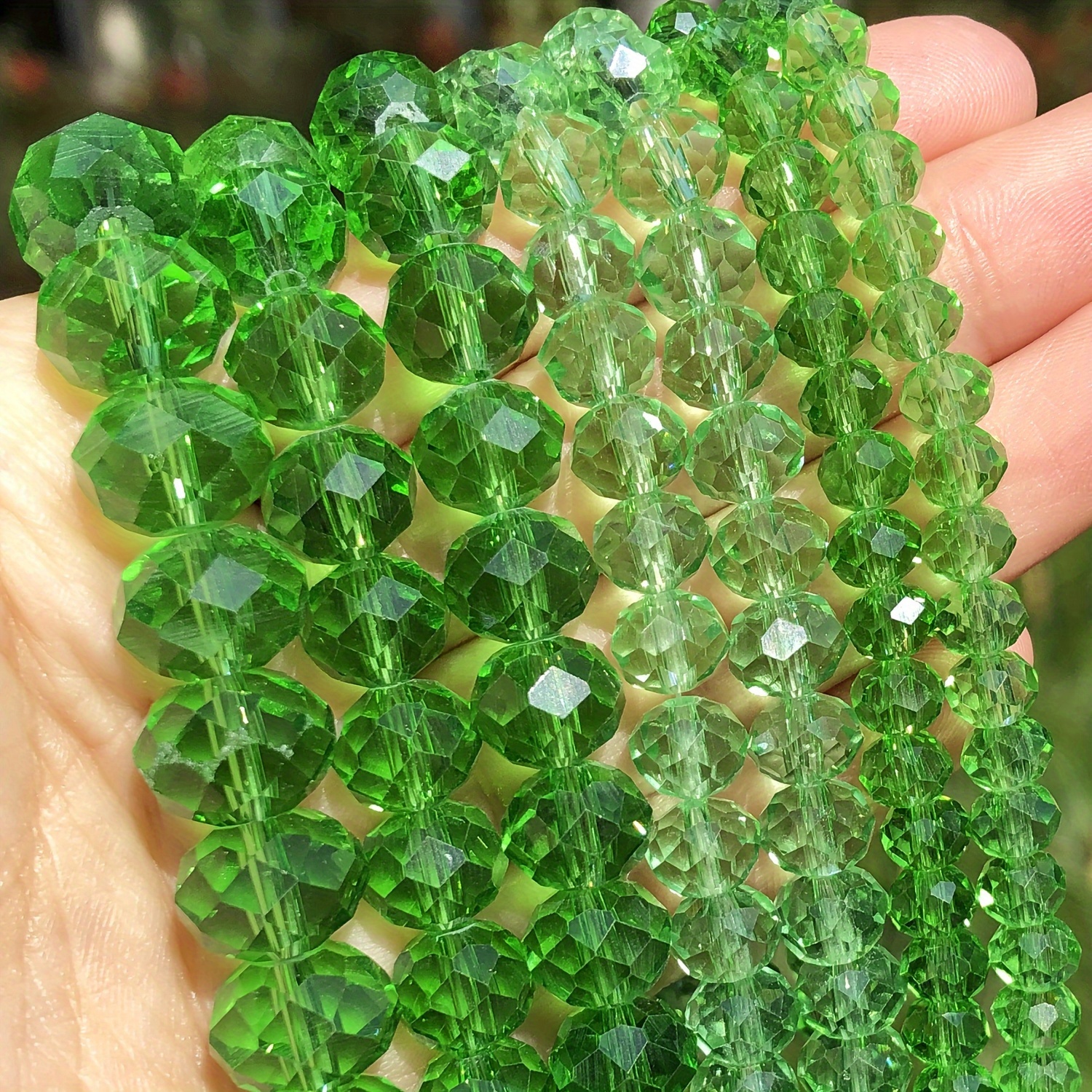 

4/6/8/10/12mm Green Transparent Crystal Glass Beads, Shape Diy Earrings Bracelet Necklace Jewelry Making Projects High- Supplies