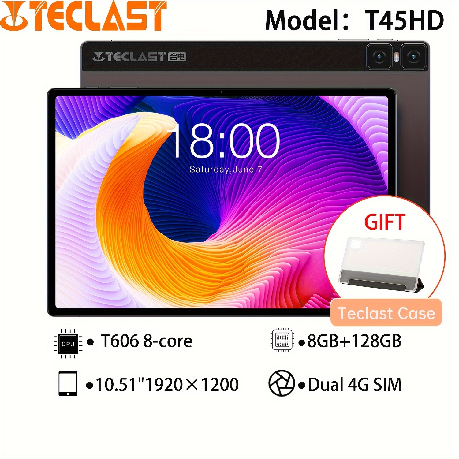 Tablette Teclast P40hd 2023 (unisoc T606 8-core /16 Go (8 Go + 8