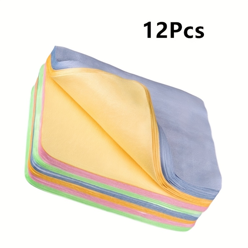 TEMU 12pcs Fiber Cleaning Cloths - Scratch-resistant, Anti-static, Soft For Glasses, Camera Lens, Microscope, Telescope Lens, And Screen Cleaning -
