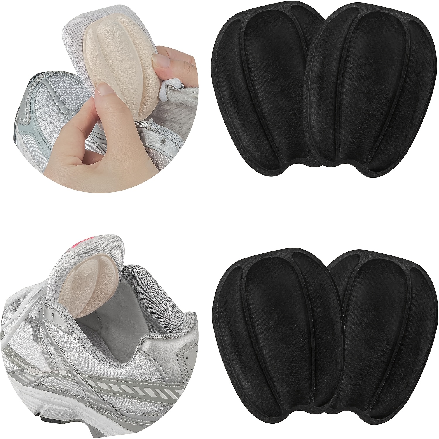 TEMU 4pcs/2pairs Pad Insole, For Pprevent The And The Top Of The Shoe From Rubbing Against The Foot Pad, Replacement Insole For Men And Women's Heel