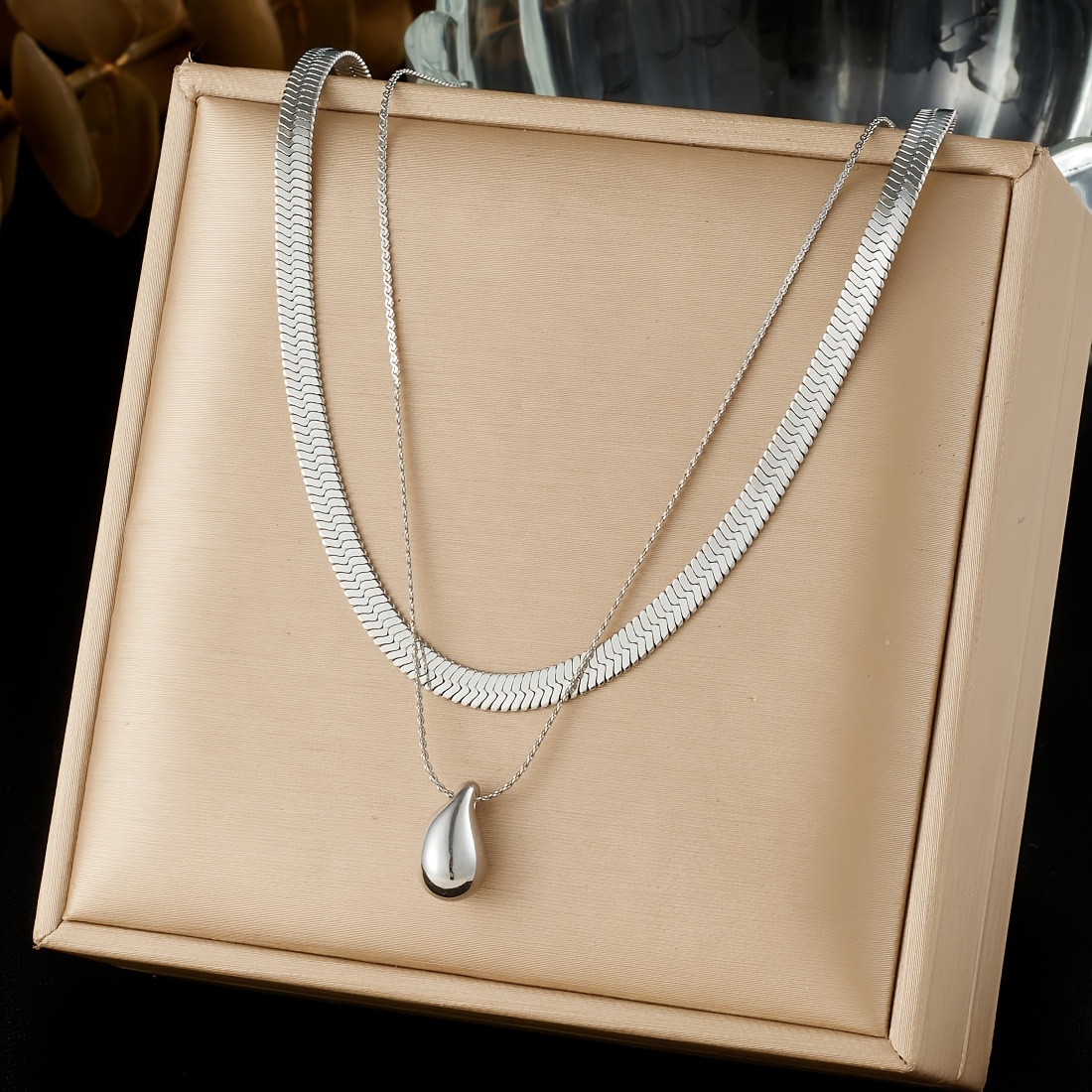 Women's Snake Bone Chain Double Layer Stackable Necklace