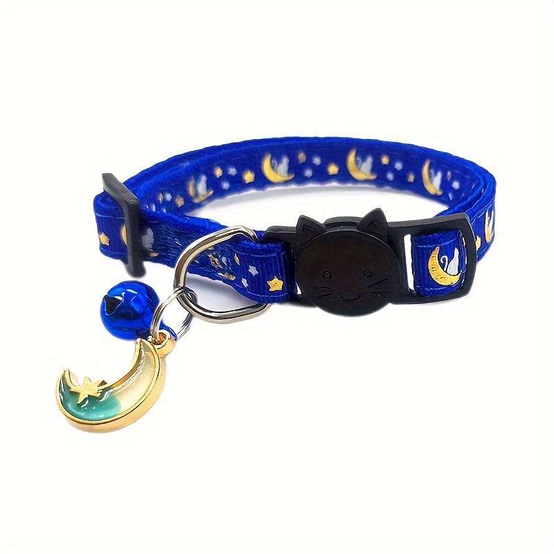 TEMU Luminous Cat Collar, Moon And Cat Collar, Adjustable Cat Collar, Safety Cat Collar