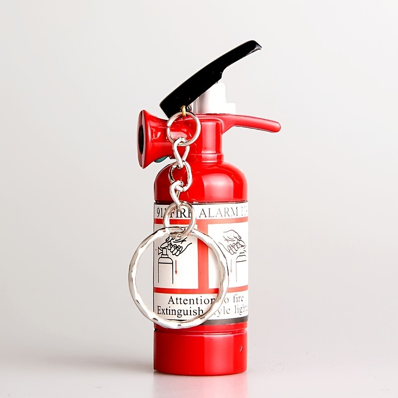TEMU Mini Fire Extinguisher Style Shaped Butane Lighter, Unique Keychain Lighter, Cool Lighter, Lighter, Flame Size Adjustable Lighter, For Candles,